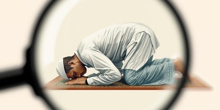ilustrasi muslim bersujud